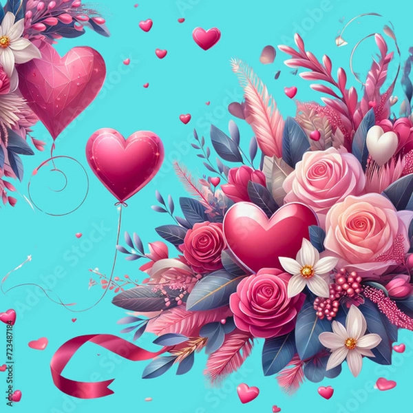 Fototapeta background with hearts