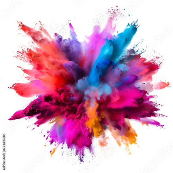Fototapeta color powder explosion on transparent background
