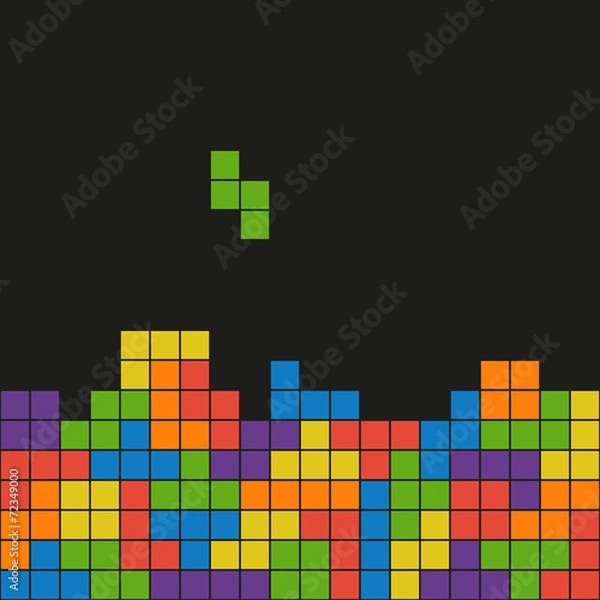 Obraz Dark flat tetris background