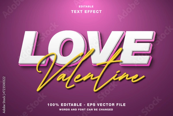 Fototapeta Love Valentine Editable Text Effect