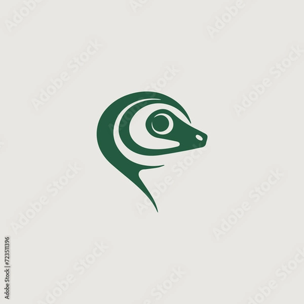 Obraz トカゲをシンボリックに用いたシンプルなロゴのベクター画像