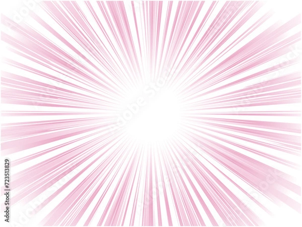 Fototapeta マンガの効果線風のフラッシュ背景素材_ピンク色