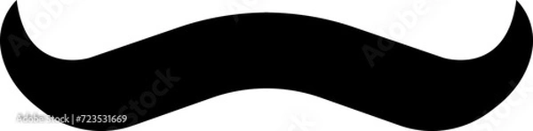 Fototapeta Moustache vector icon. Whisker icon. Black Fill silhouette of adult man moustaches. Symbol of Fathers day. Barber symbol isolated on transparent background for Website page and mobile app design.
