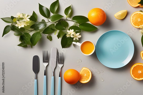 Fototapeta orange juice on the table