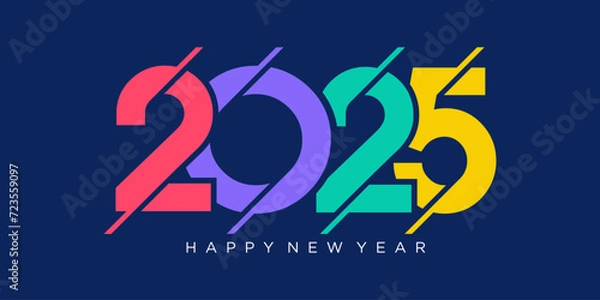 Fototapeta 2025 Happy New Year design vector. trendy new year 2025 design template.