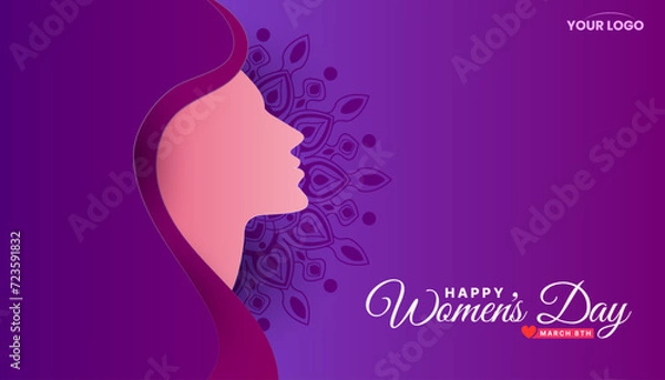 Obraz International Women's Day 8th March celebration background template with text placing space
