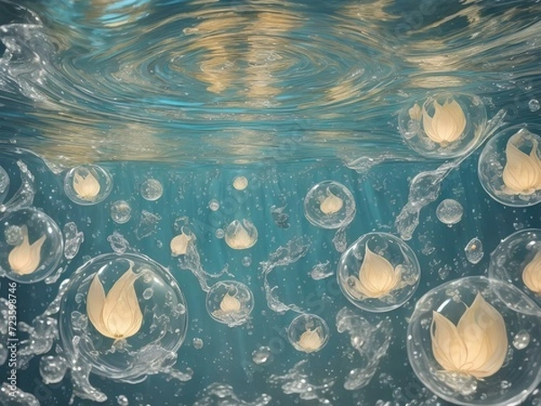 Fototapeta shells background, Generative AI