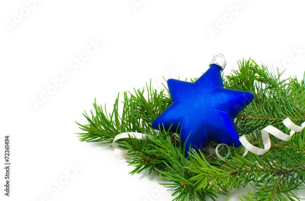 Obraz Синяя елочная игрушка