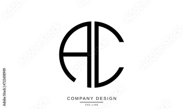 Fototapeta AC, CA, Abstract Letters Logo Monogram