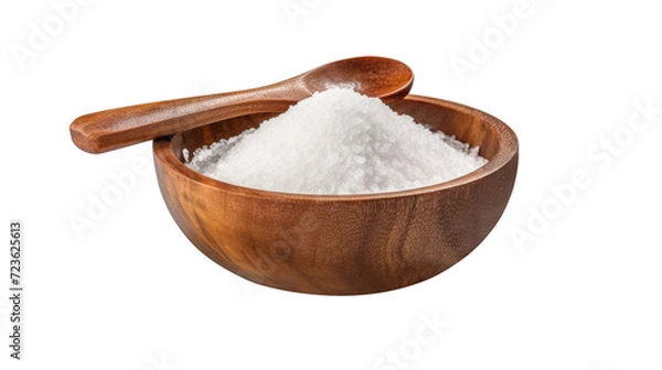 Fototapeta Fresh raw organic salt on white isolated on clear png background and transparent background. Vegetable and food concept for health, AI generative.	