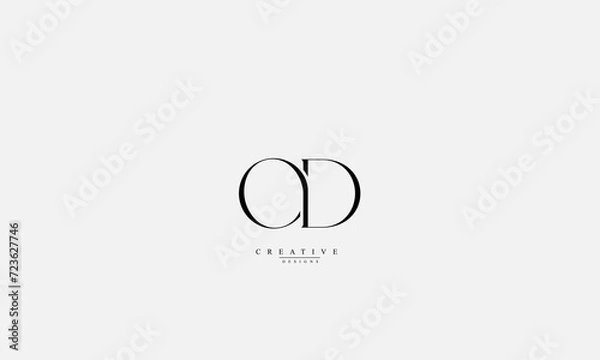 Obraz Alphabet letters Initials Monogram logo OD O D