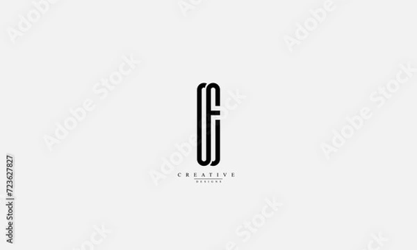 Fototapeta Alphabet letters Initials Monogram logo OE EO O E