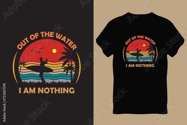 Obraz Summer Surfing T-Shirt Design Vector