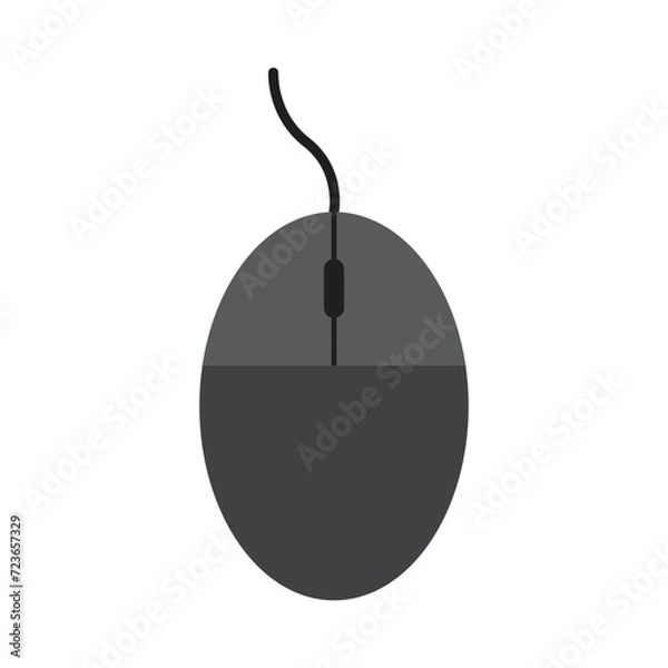 Fototapeta Mouse icon vector flat design illustration isolated with white background