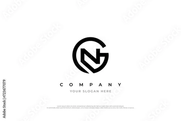 Obraz Initial Letter NG Logo or GN Monogram Logo Design Vector