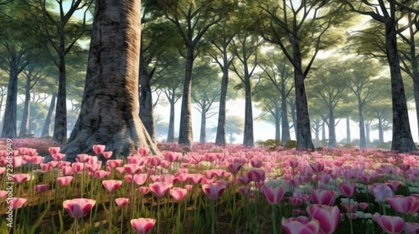 Fototapeta flowers in the park