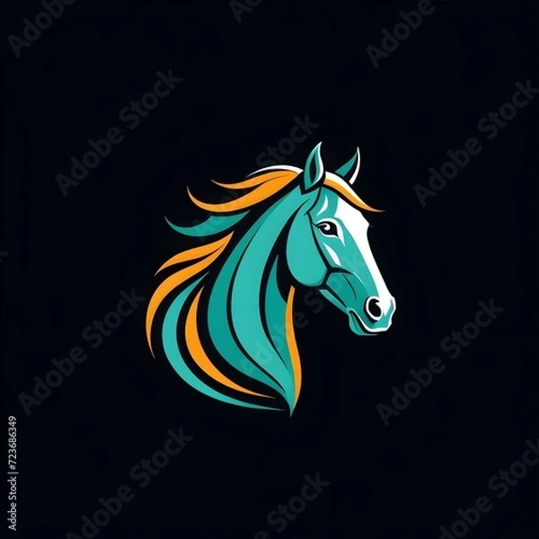 Fototapeta Flat Vector Horse Logo Design