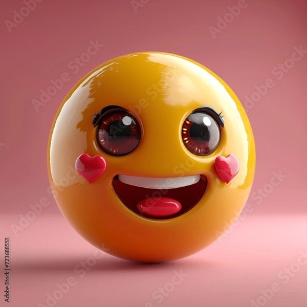 Fototapeta Smiley Face Emoji: A Cute and Happy Expression for Your Monthly Social Media Posts Generative AI