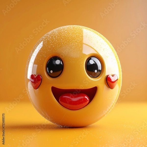 Fototapeta Smiley Face Emoji: A Cute and Happy Emoticon for Your Monthly Social Media Posts Generative AI