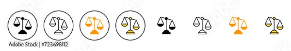 Fototapeta Scales icon set vector. Law scale icon. Justice sign and symbol