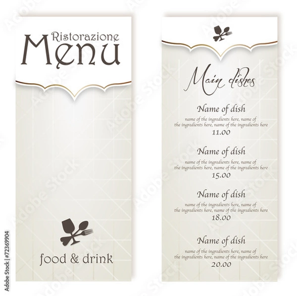 Obraz Menu Restaurant