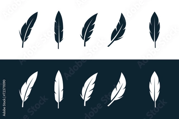 Fototapeta feather collection logo design