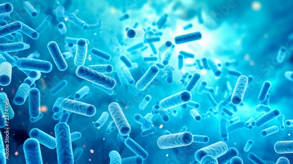 Fototapeta Probiotics, specifically lactic acid bacteria, representing beneficial microorganisms