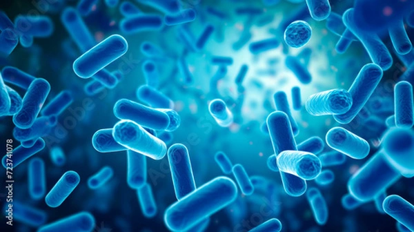 Fototapeta Probiotics, specifically lactic acid bacteria, representing beneficial microorganisms