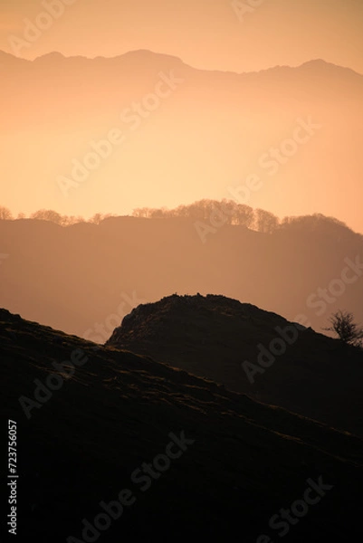 Obraz sunset in the mountains