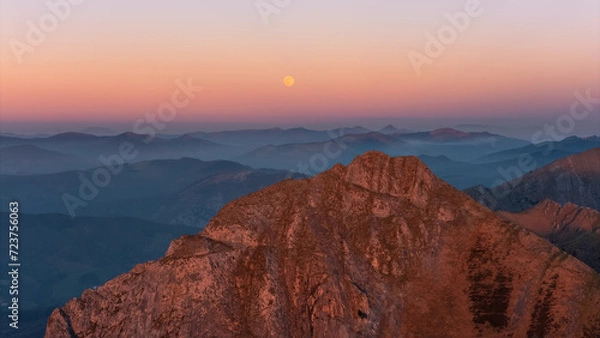 Obraz sunset over the mountains