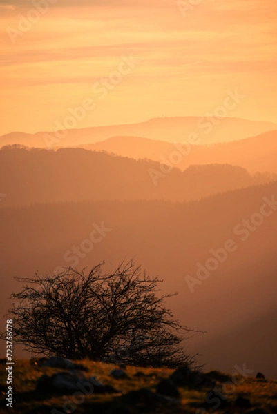 Obraz sunset over the mountain