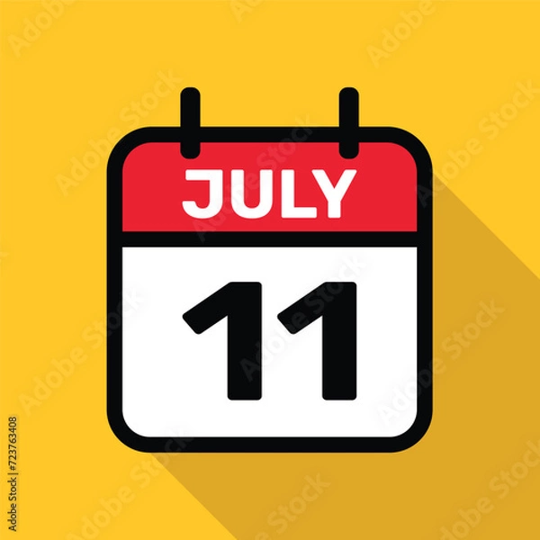 Obraz Calendar 11 July Vector illustration background design.