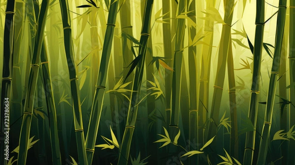 Fototapeta Green color bamboo background