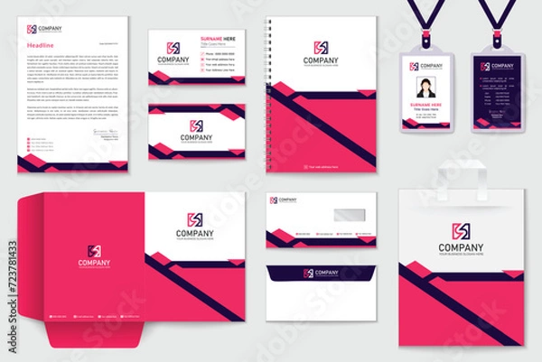 Fototapeta vector business stationery mockup collection template perfect for presentations vector