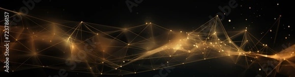 Fototapeta Black premium abstract background with luxury dark lines and darkness geometric shapes.