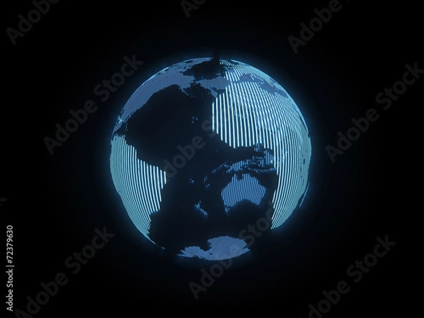 Fototapeta The hologram of the earth