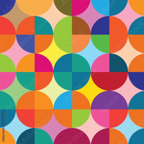 Obraz Vector seamless geometric round shape pattern design