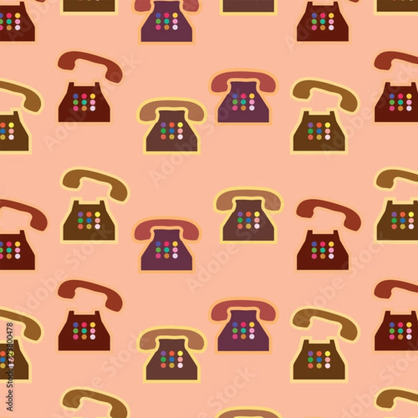 Obraz Vector Seamless telephone pattern design