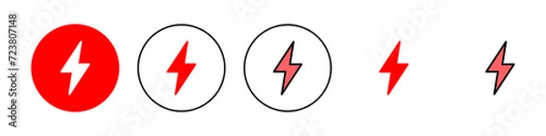 Fototapeta Lightning icon set illustration. electric sign and symbol. power icon. energy sign