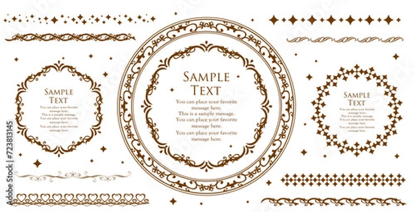 Obraz 高級感のあるカードデザイン。アンティークな装飾デザイン。エレガントな縁の模様