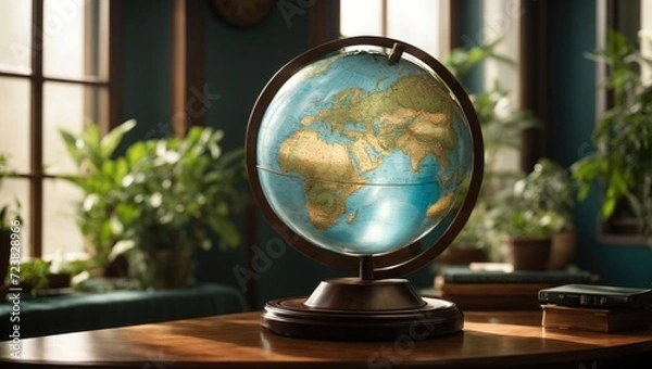 Fototapeta glass globe on a table