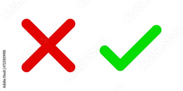 Obraz green tick and red cross	