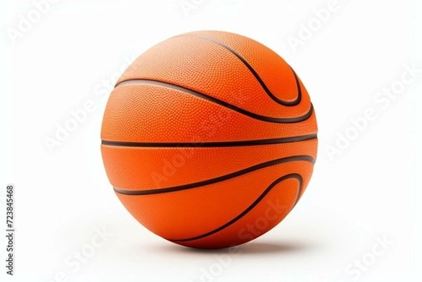 Fototapeta Detailed basketball isolated on white. Generative AI