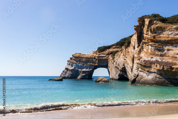 Obraz 象の水飲み岩・種子島・海・空・波
