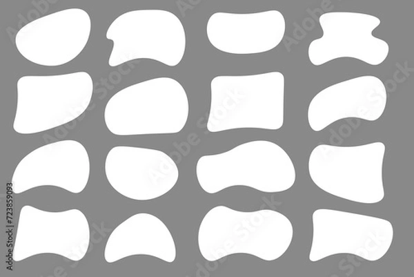 Obraz simple shape element, fluid shape design Set of isolated abstract shape on grey background, 