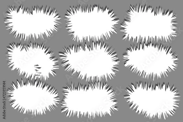 Fototapeta Pieces of torn white note paper different shapes isolated on gray background realistic vector illustration, Notepad torn paper for message note, page or banner and cardboard blank ripped piece strips