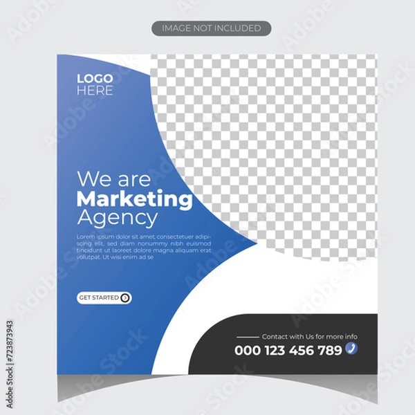 Fototapeta  Modern and creative client testimonial social media post design. Customer service feedback review social media post or web banner