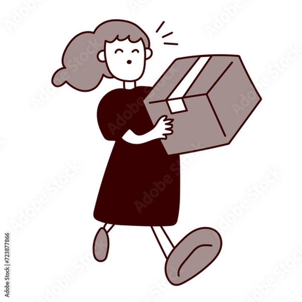 Obraz 荷物を運ぶ女性