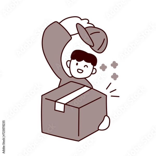 Obraz 荷物を持つ配達員