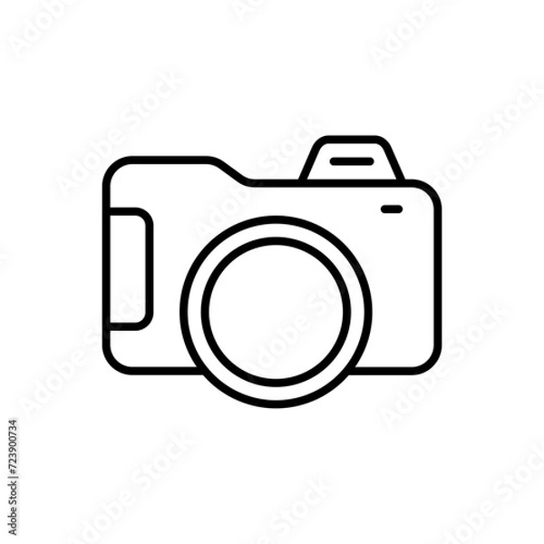 Fototapeta Camera outline icons, minimalist vector illustration ,simple transparent graphic element .Isolated on white background
